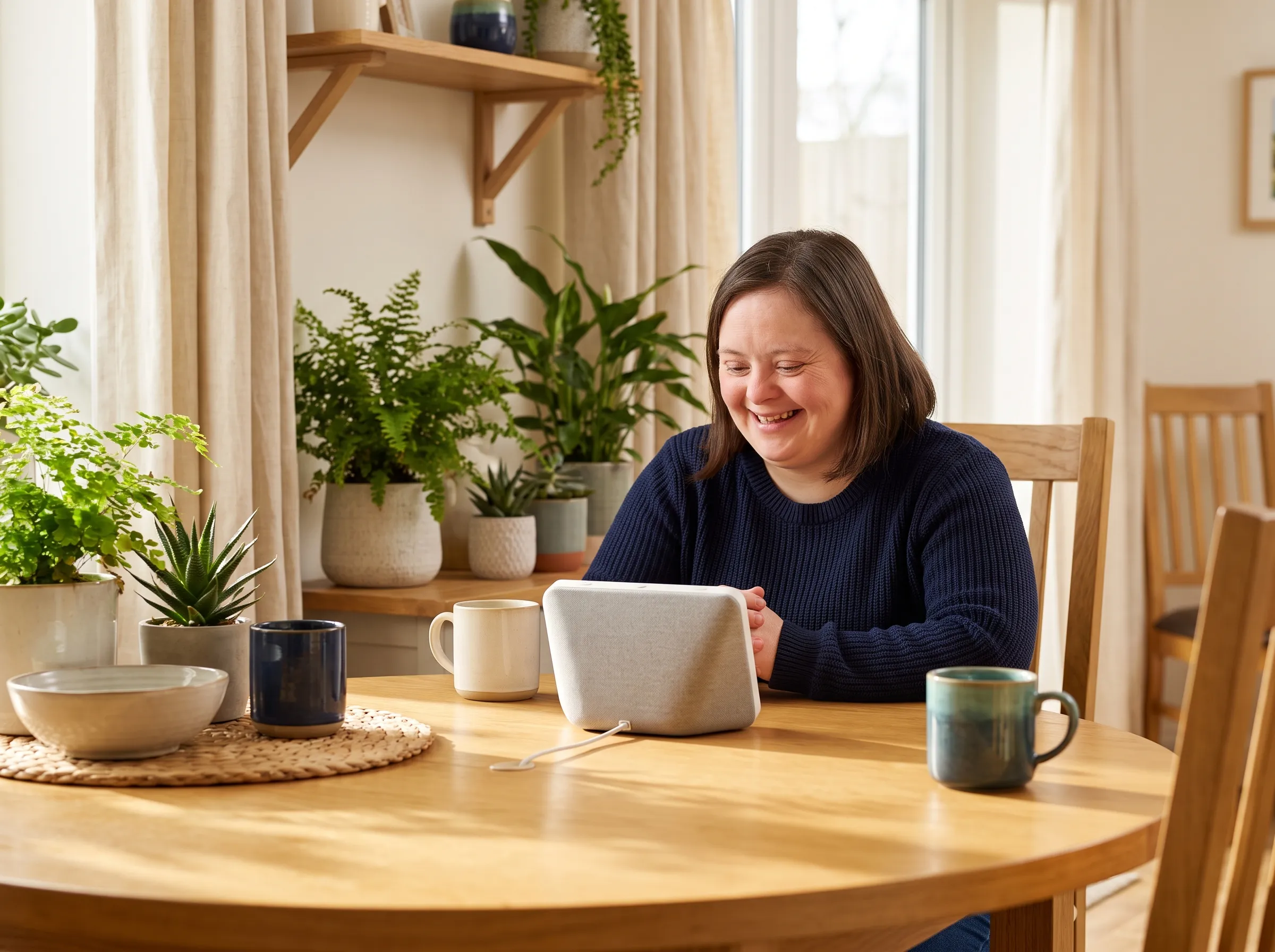 Hero photograph: family using assistive technology at home